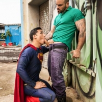 Topher DiMaggio and Damien Cross Superman Gay Porn Parody