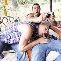 Jeff Powers, Brandon Evans, and Tobias, bareback rednecks